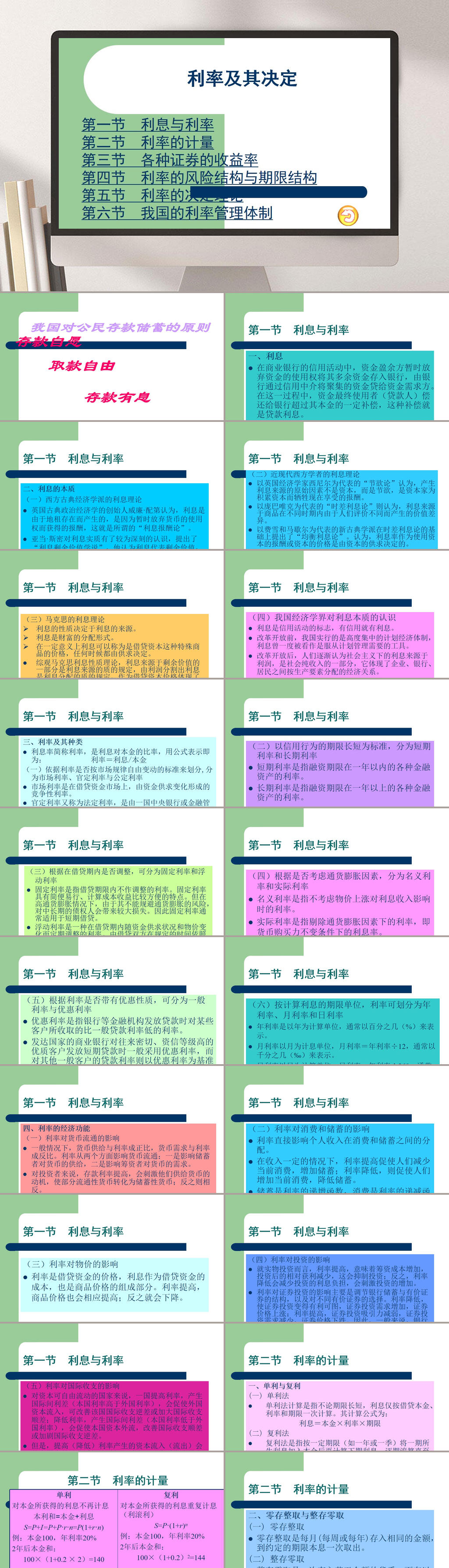 利率及其决定PPT模板素材