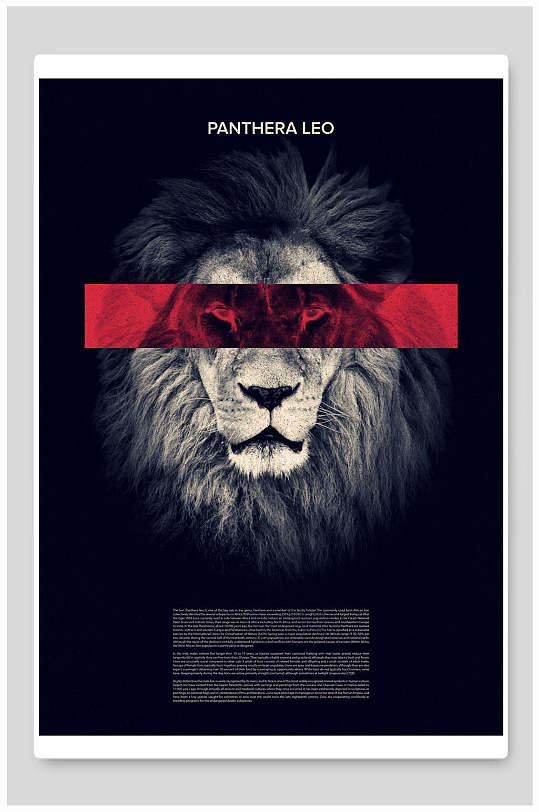 红眼睛狮子国外创意海报设计