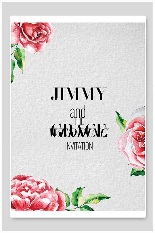 大红花简约时尚海报设计