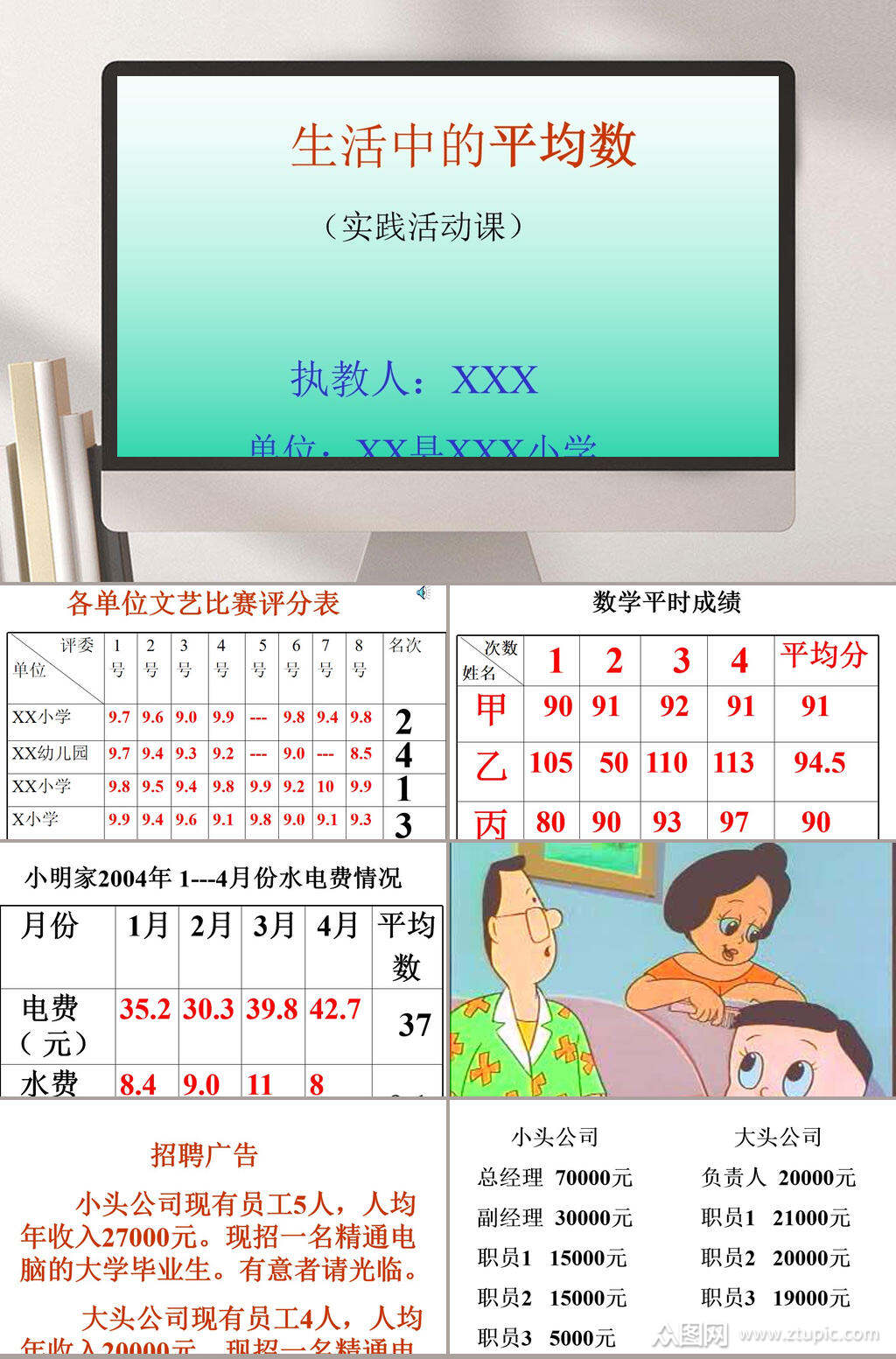 生活中的平均数主题ppt
