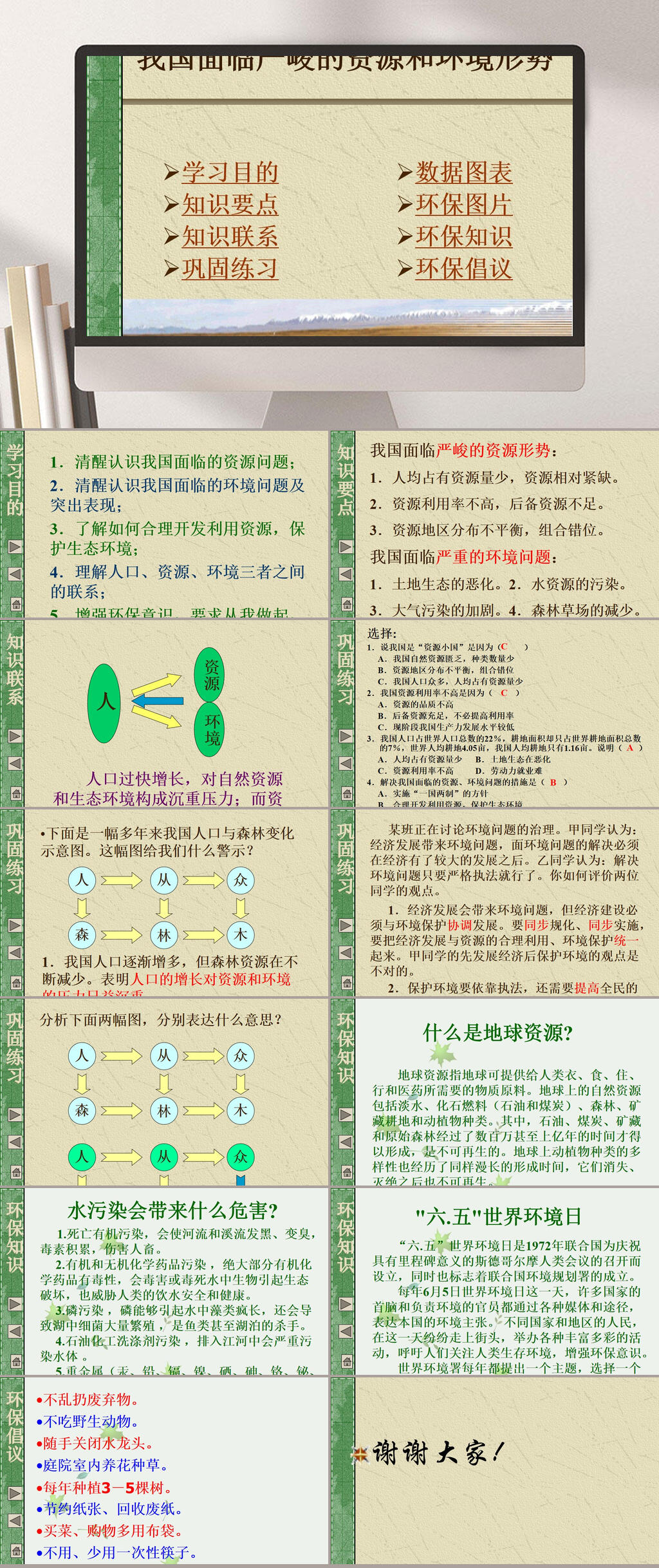 我国面临严峻的资源和环境形势PPT模板素材