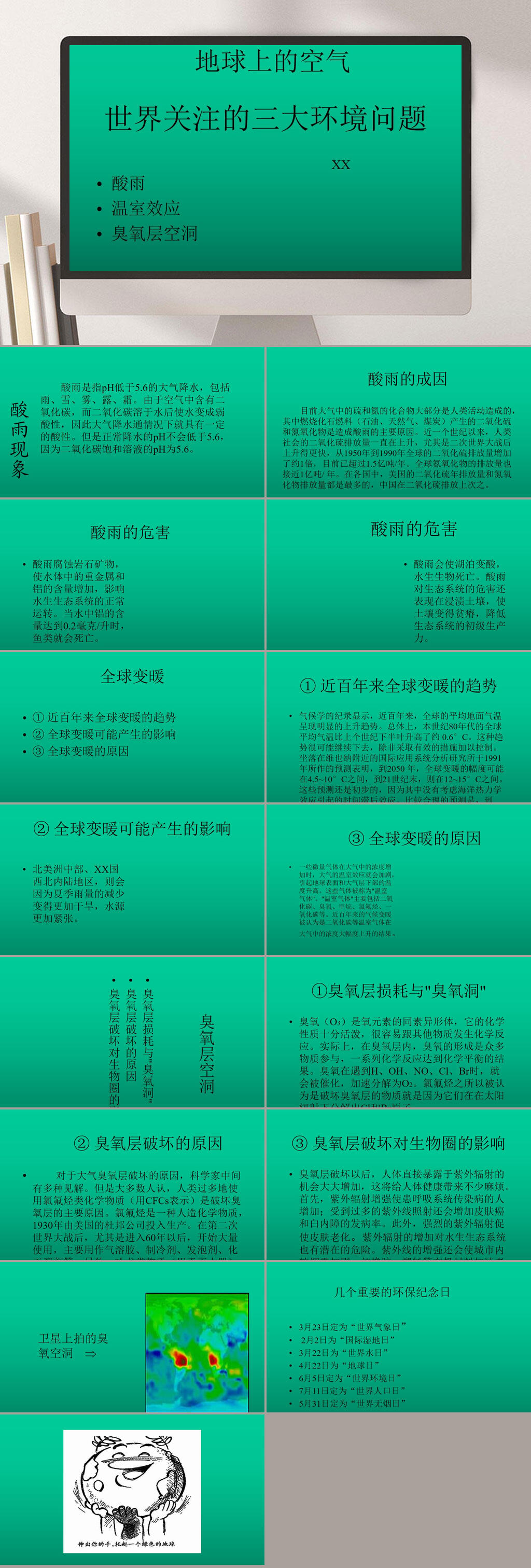 地球上的空气PPT模板素材