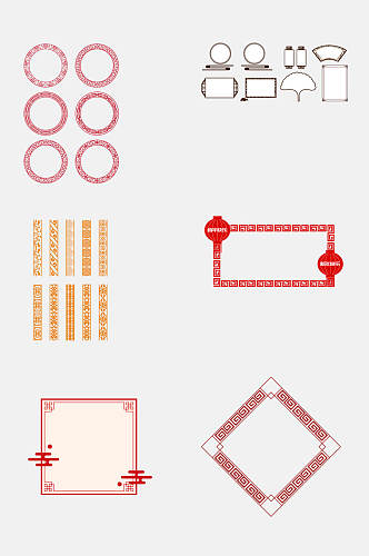 简约中国风边框元素素材
