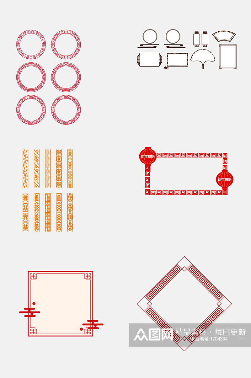 简约中国风边框元素素材素材