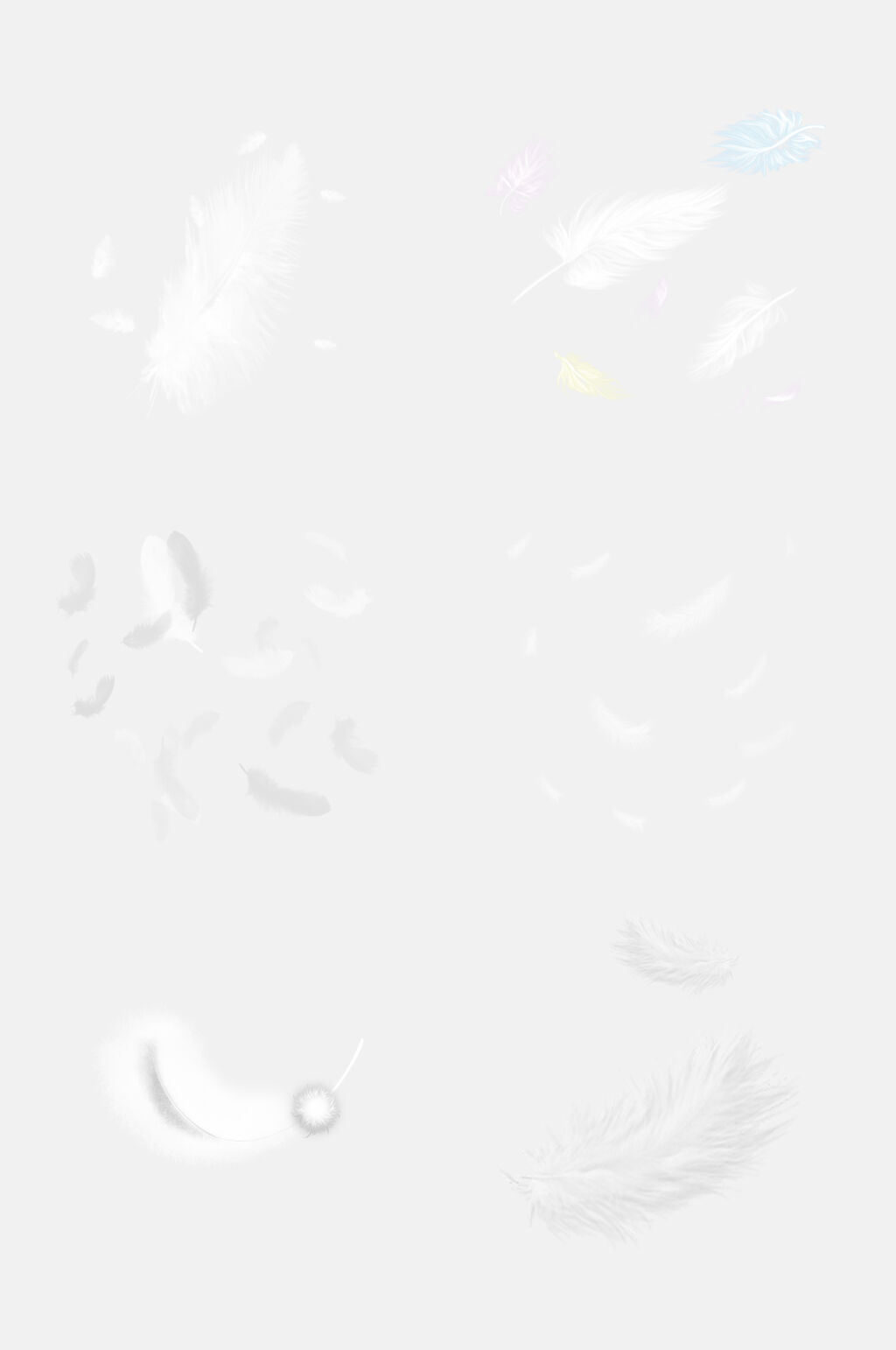 免抠元素白色羽毛元素素材素材
