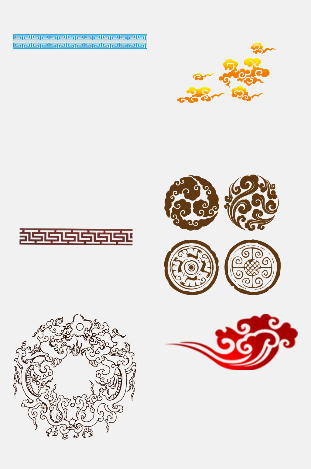 古典花纹云朵云纹变化设计元素素材