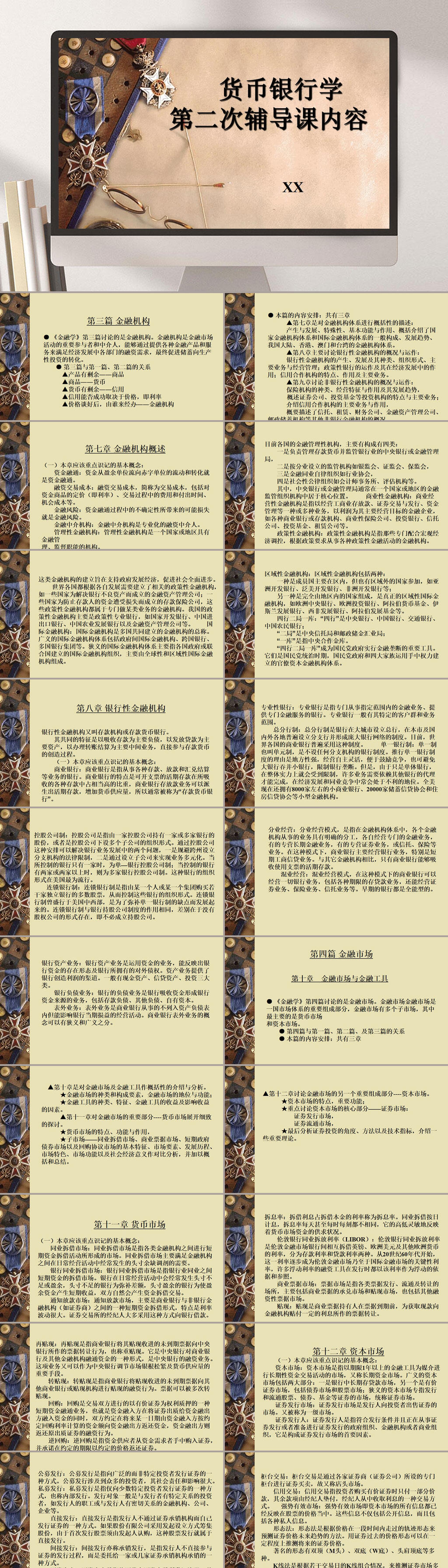 货币银行学辅导课内容PPT模板素材