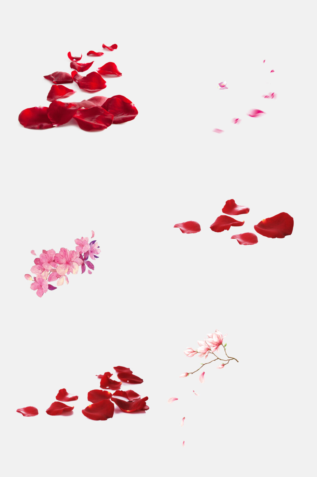 花瓣免抠元素红玫瑰花瓣块状图案素材