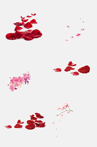 花瓣免抠元素红玫瑰花瓣块状图案