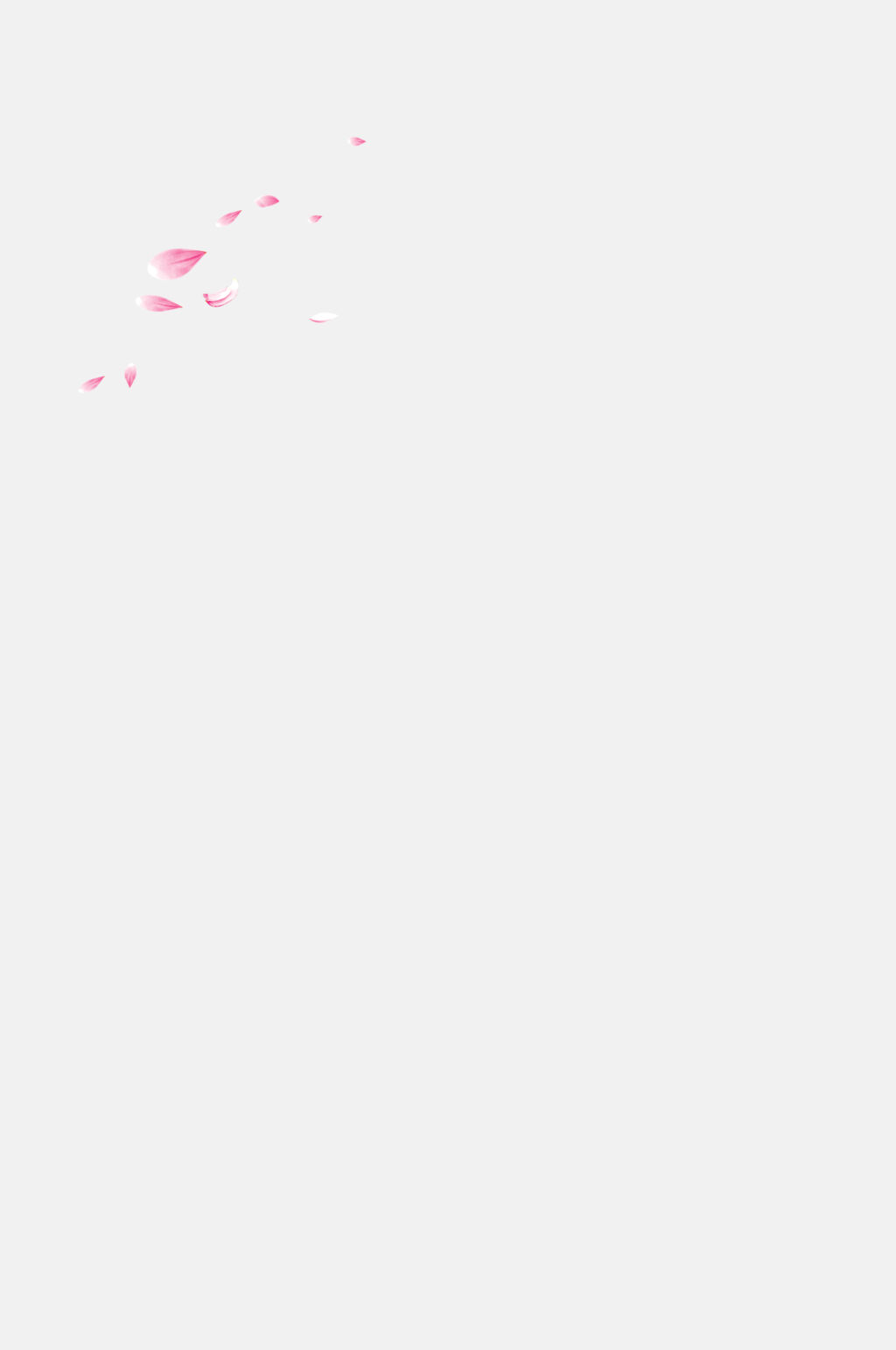 花瓣免抠元素白底一角飞花设计元素素材
