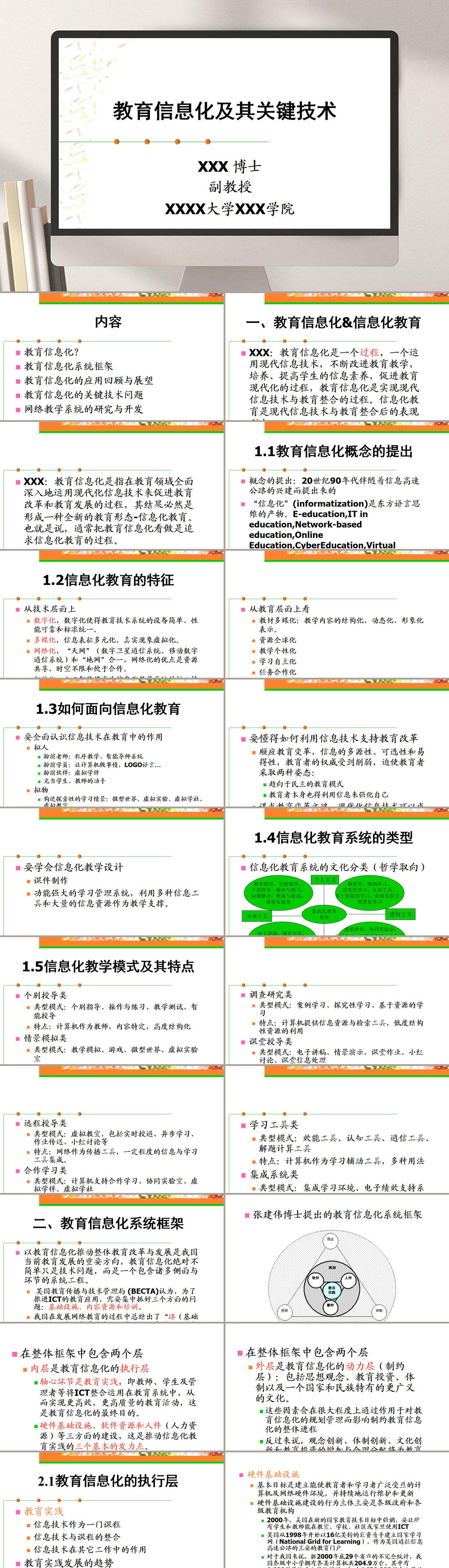 教育信息化及其关键技术PPT模板素材