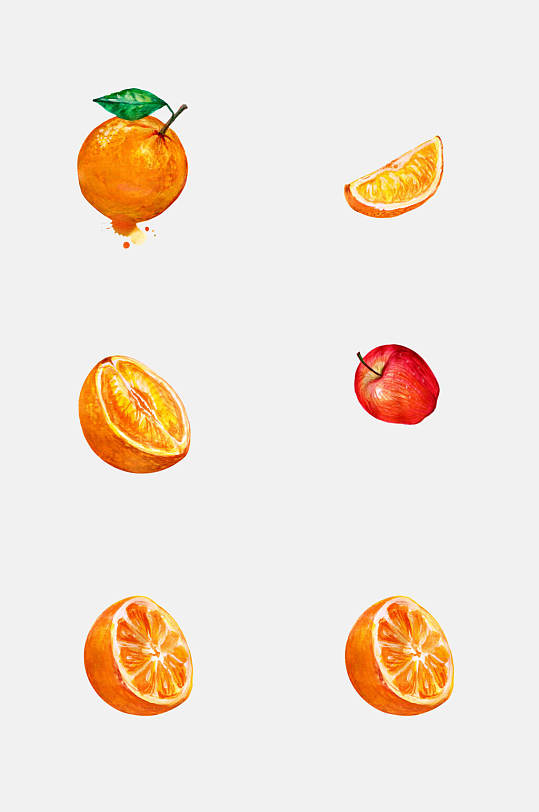 橘子柑橘果蔬元素