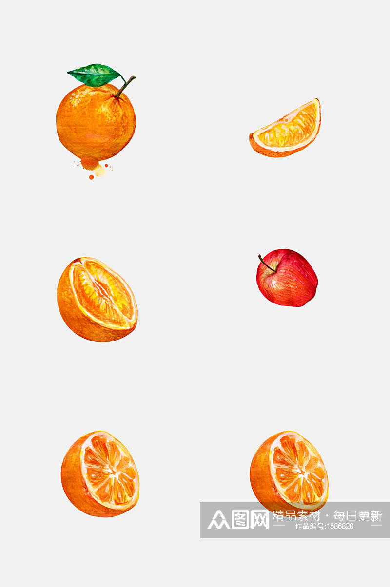 橘子柑橘果蔬元素素材