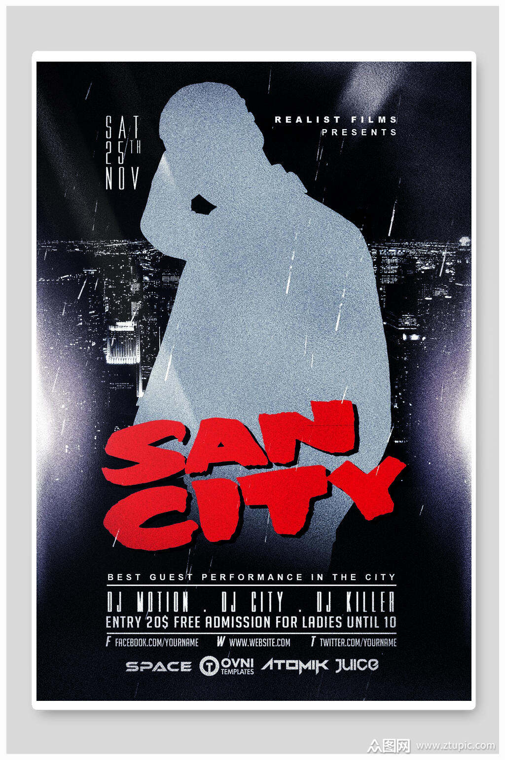 抽象人物创意海报设计素材