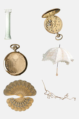 古典复古欧式雨伞图案元素素材