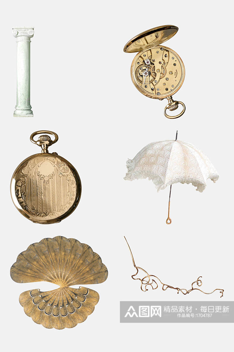 古典复古欧式雨伞图案元素素材素材