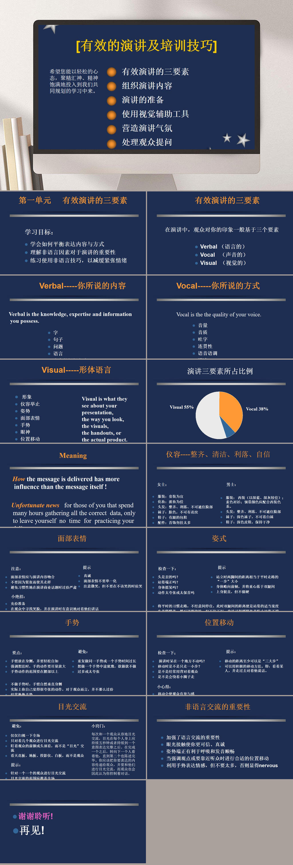 有效的演讲及培训技巧PPT模板素材