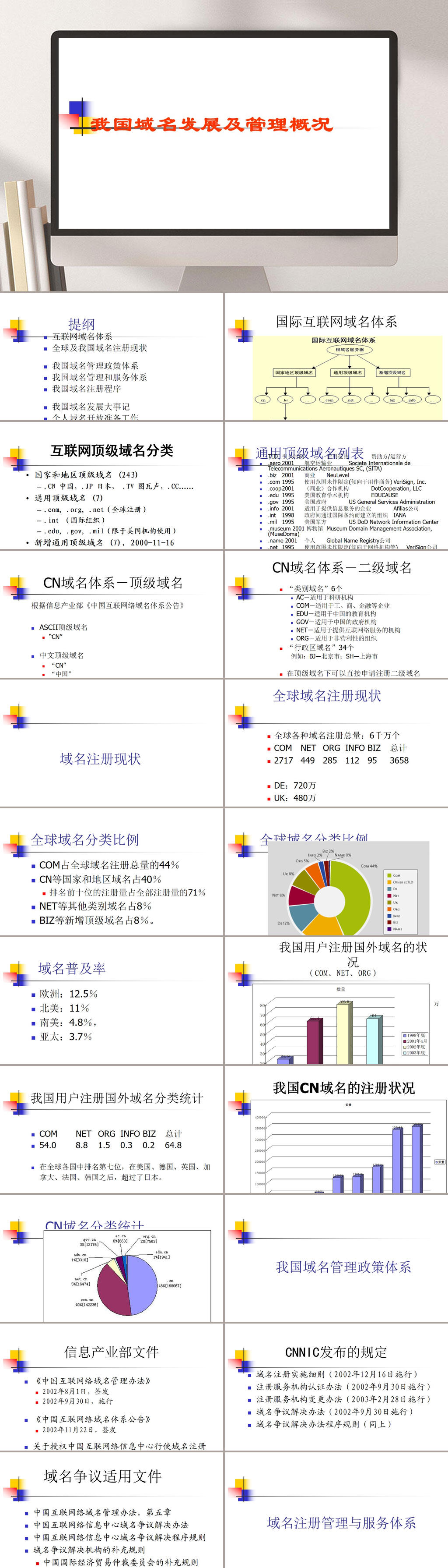 我国域名发展及管理概况PPT模板素材