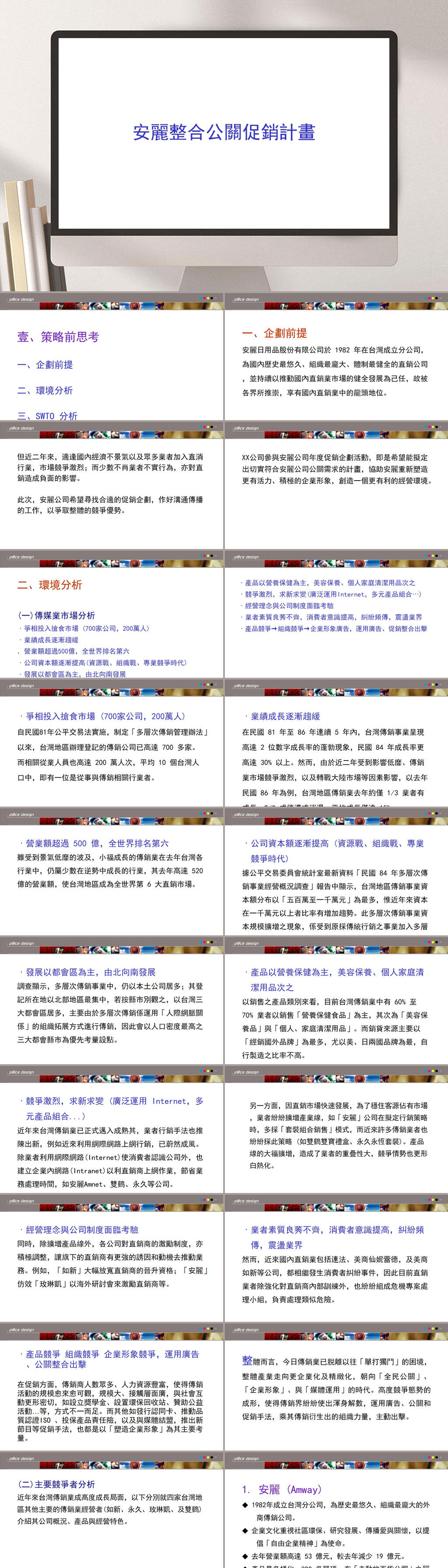 安利整合公关促销计划PPT模板素材