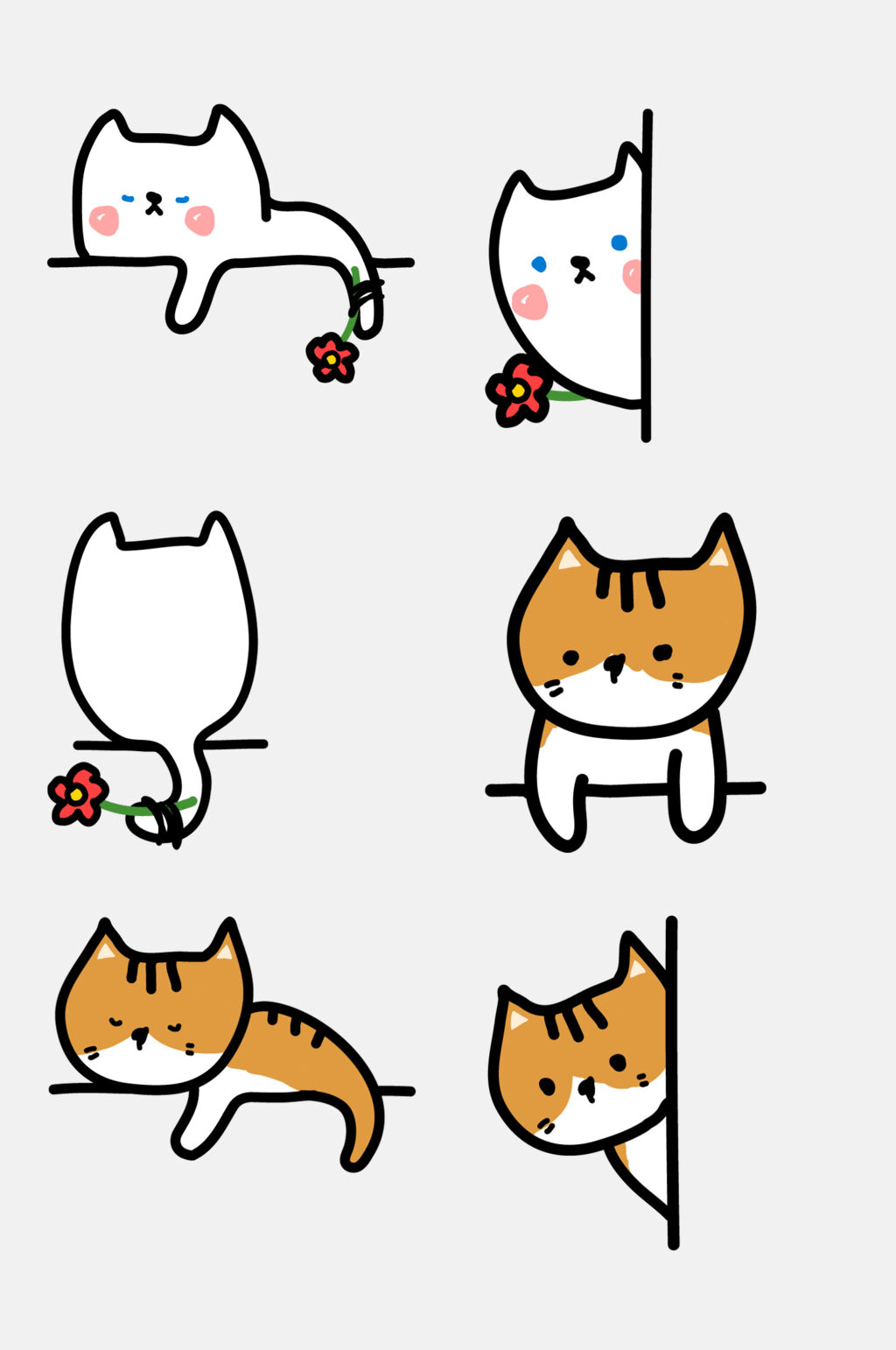 手绘卡通猫咪元素素材素材
