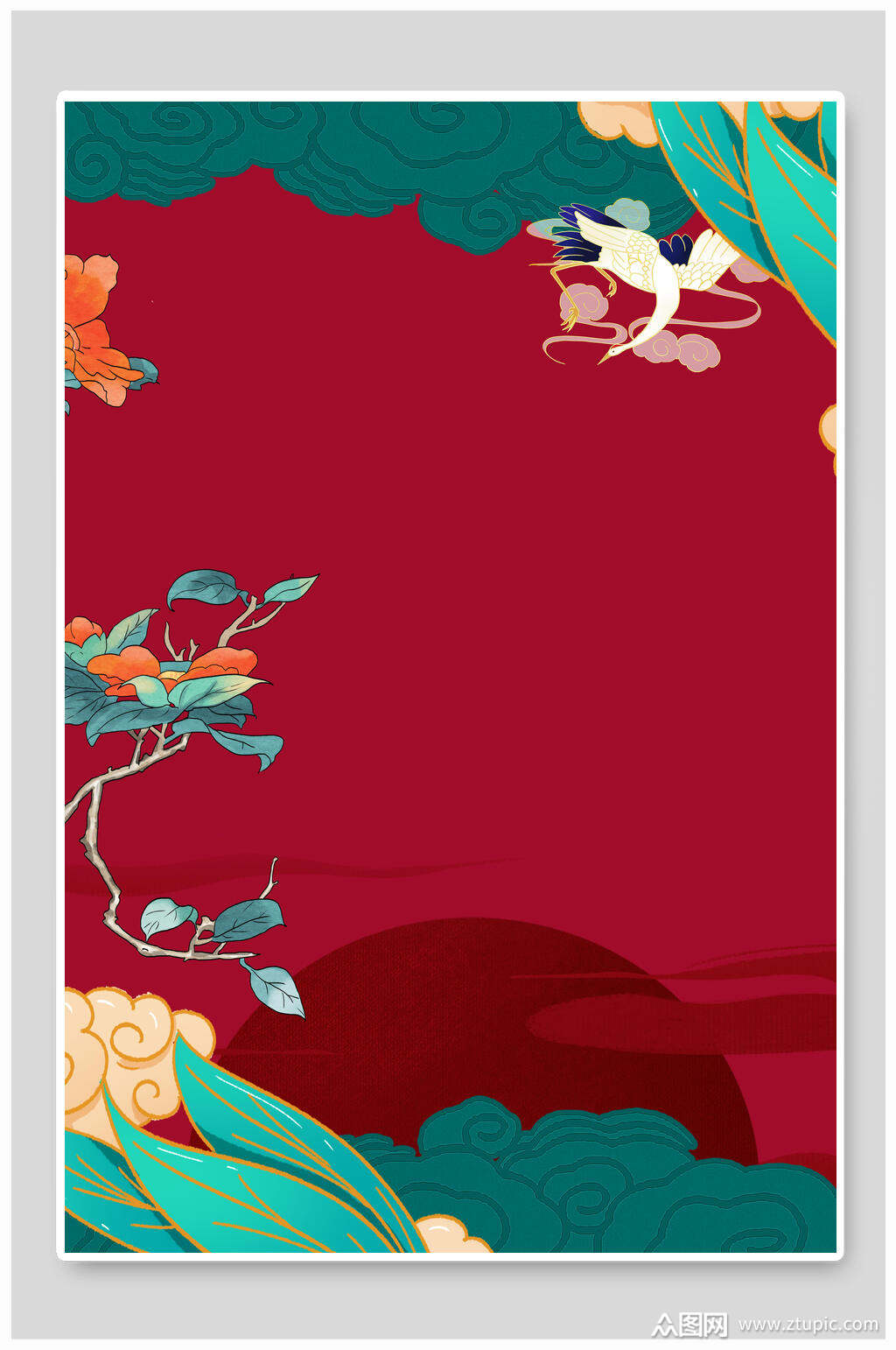 红色国潮海报背景素材