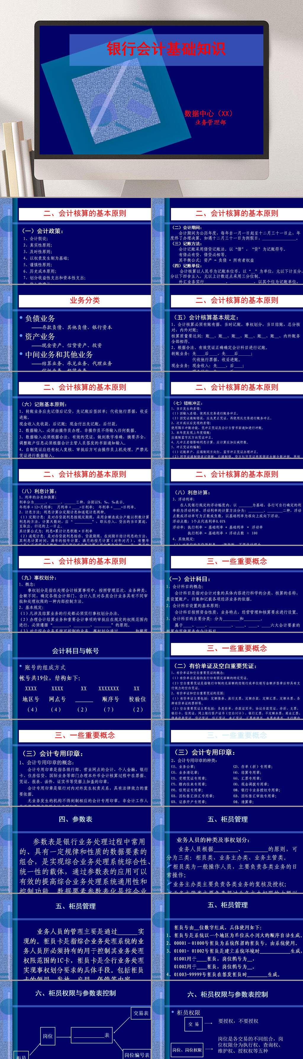 银行会计基础知识PPT模板素材