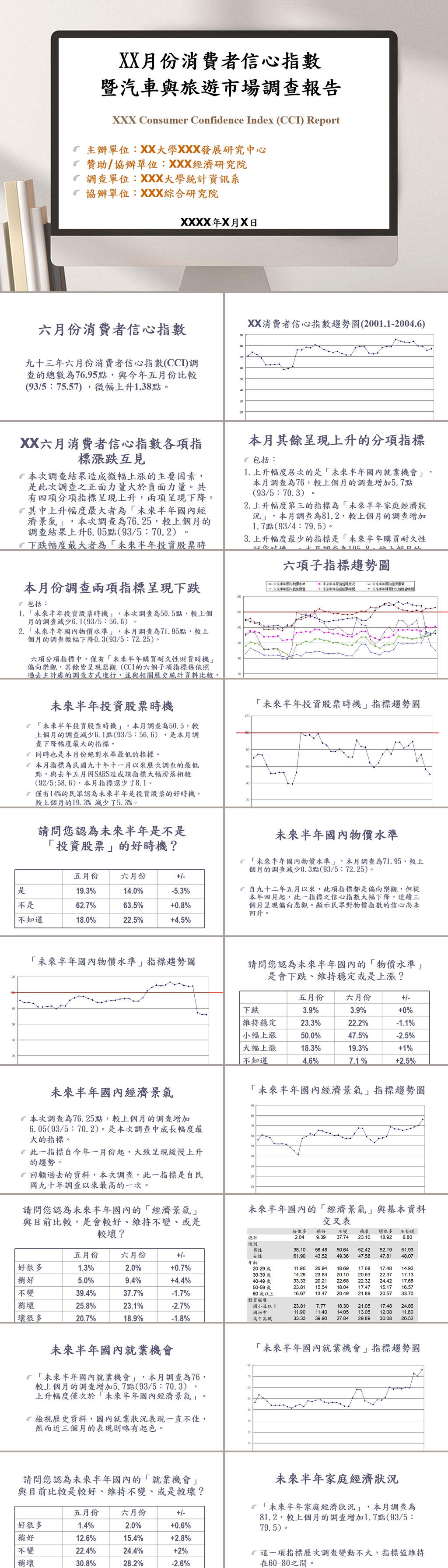 旅游调查PPT模板素材