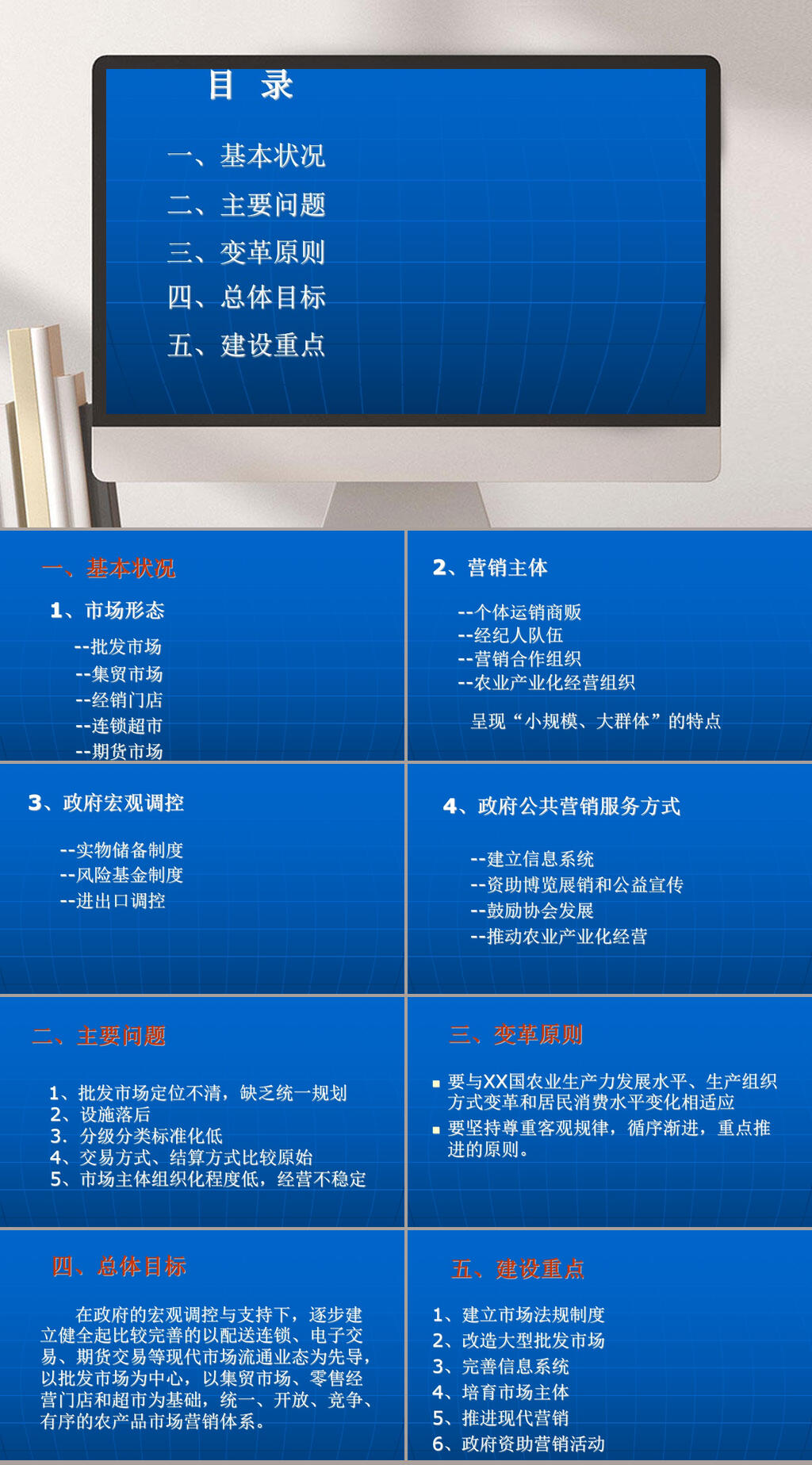 市场目录PPT模板素材