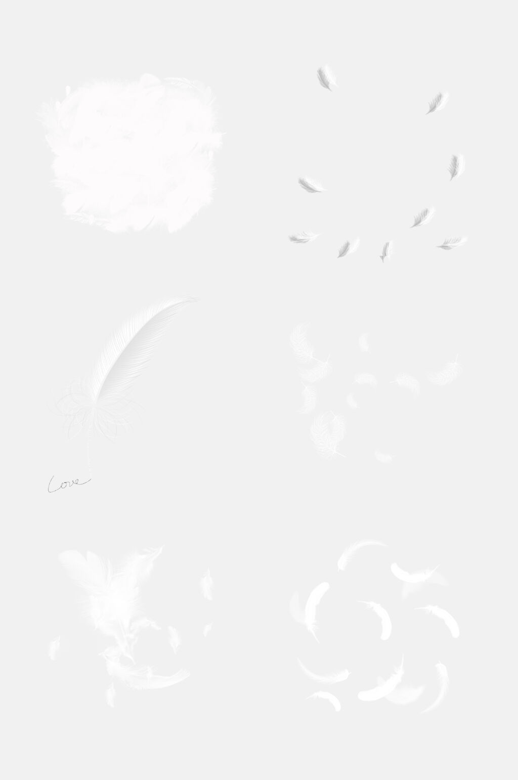 免抠元素白色羽毛元素素材素材