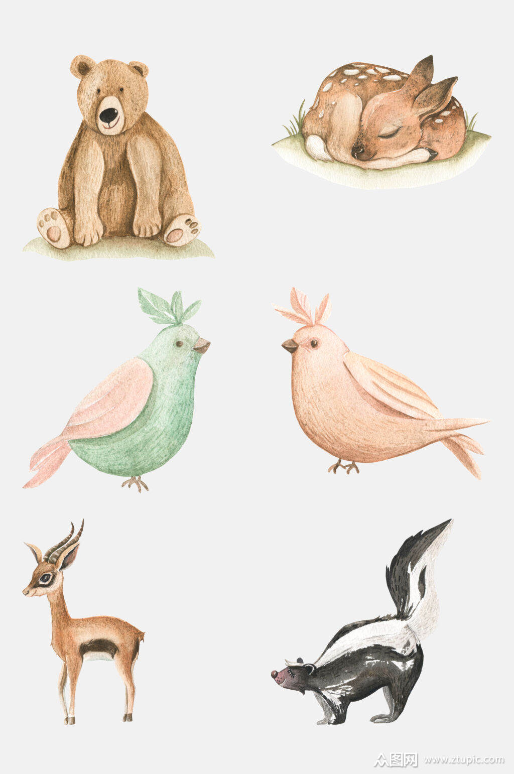 动物手绘元素素材