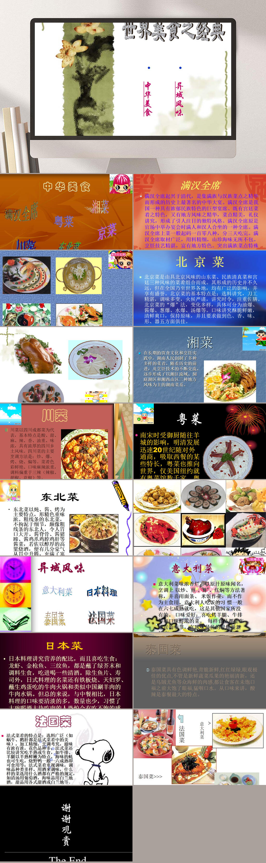 世界美食之经典PPT模板素材