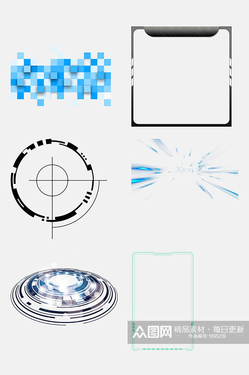 高科技光圈光效免抠元素素材素材