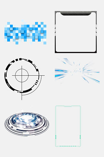 高科技光圈光效免抠元素素材