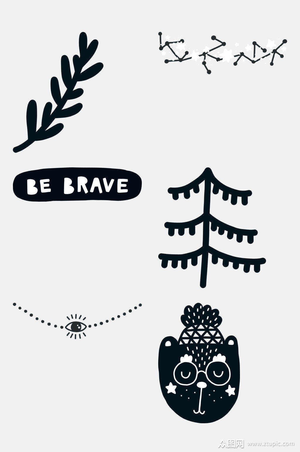 简约手绘插画可爱手账小元素模板下载-编号1723052-众图网