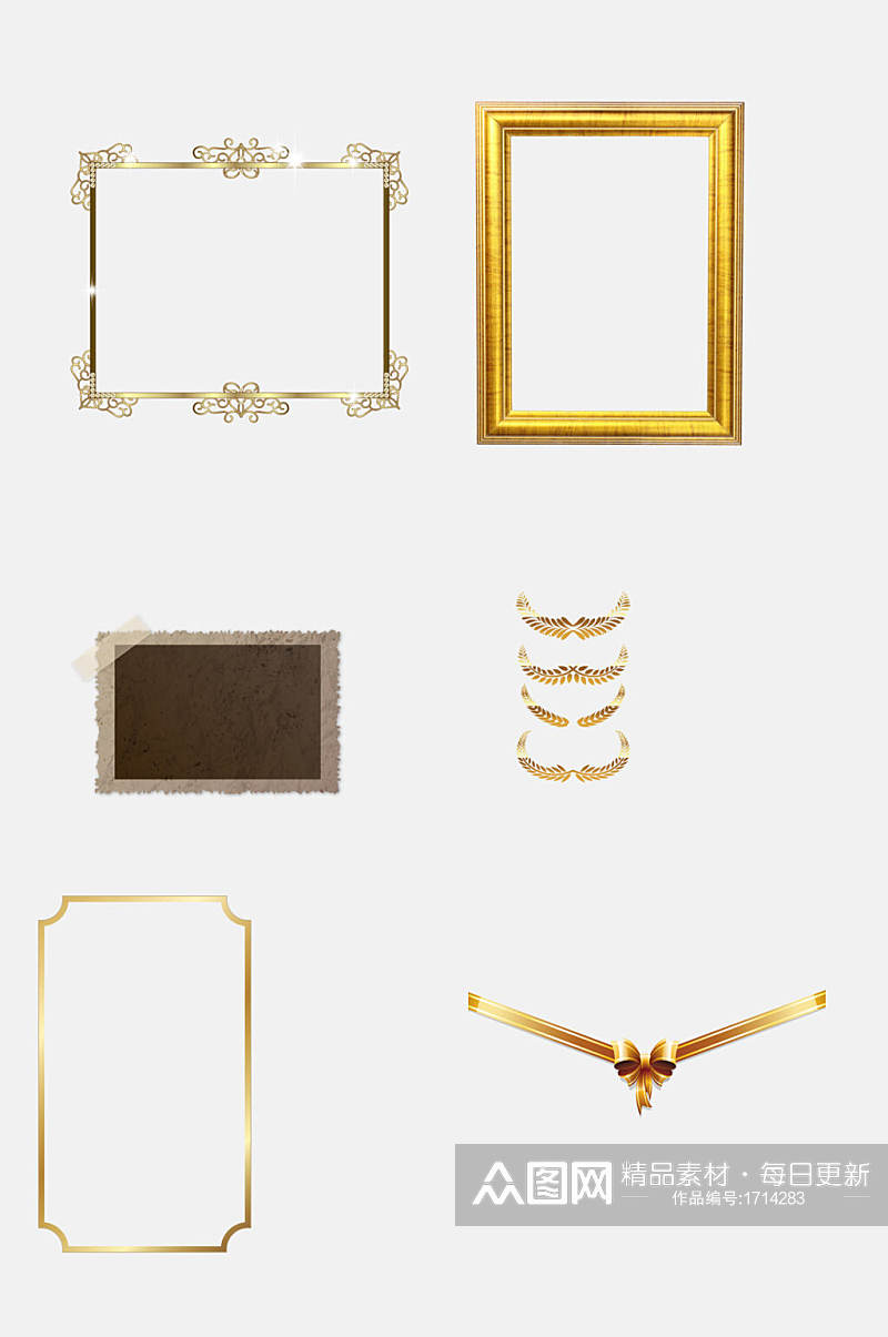 经典欧式金色花纹免抠元素素材
