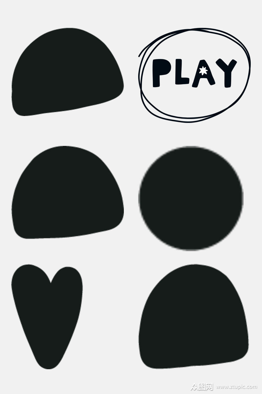 半圆卡通免抠元素素材