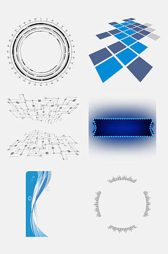 简约科技光圈光效免抠元素素材