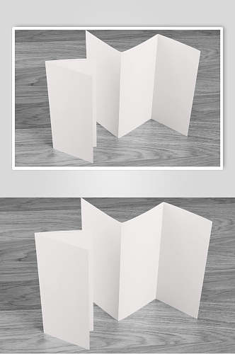 木质空白折页样机效果图设计