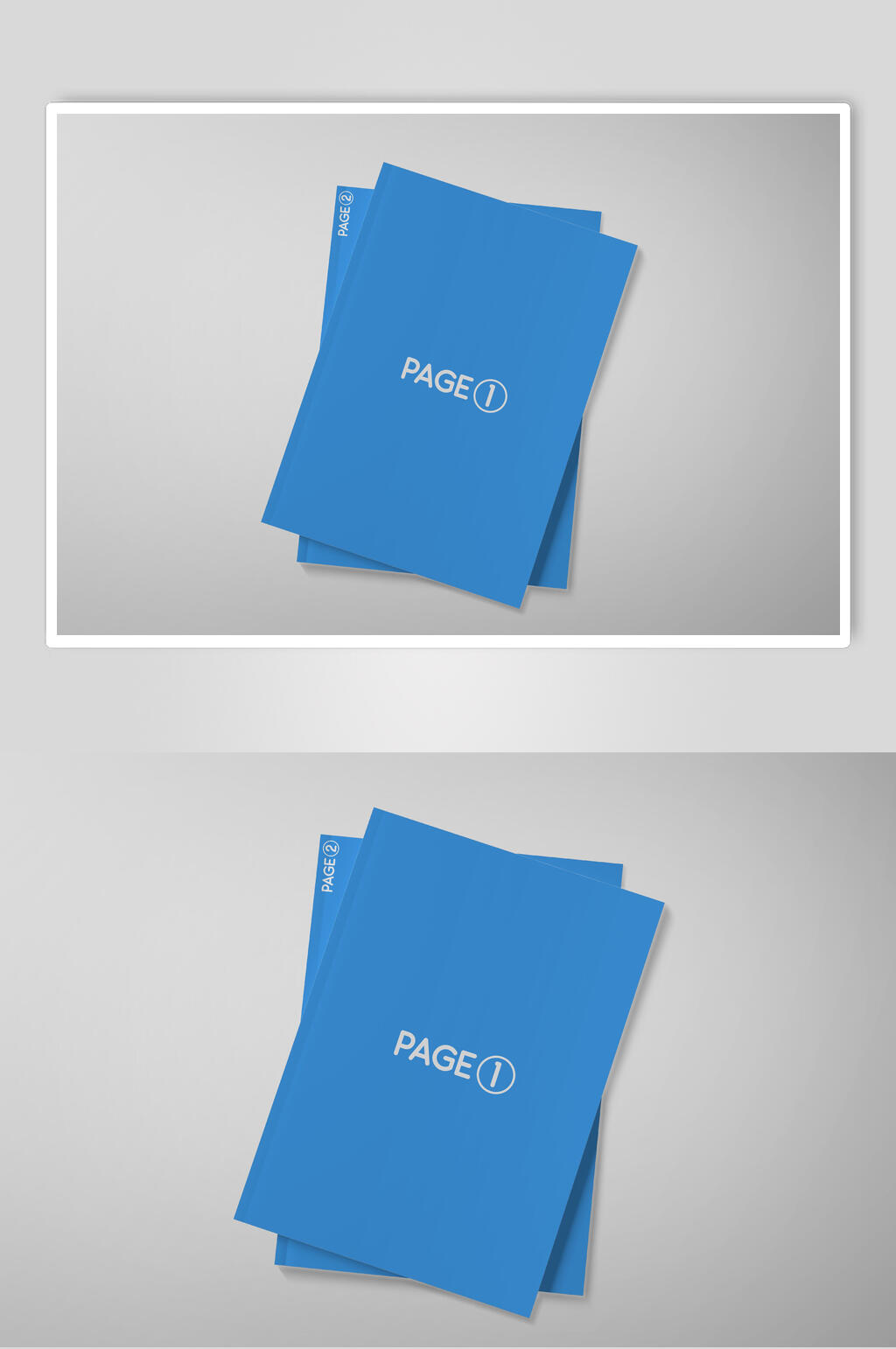 画册样机蓝色简约样机