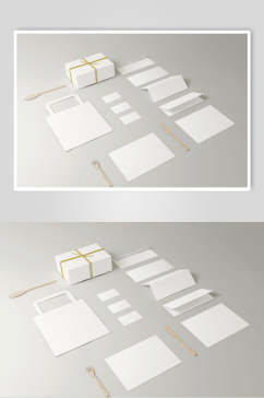 白色折页整套vi样机效果图设计