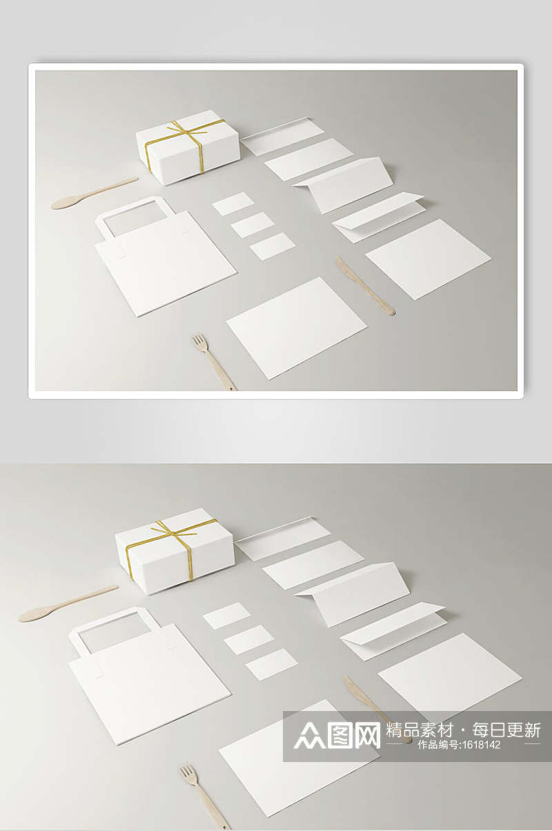 白色折页整套vi样机效果图设计素材