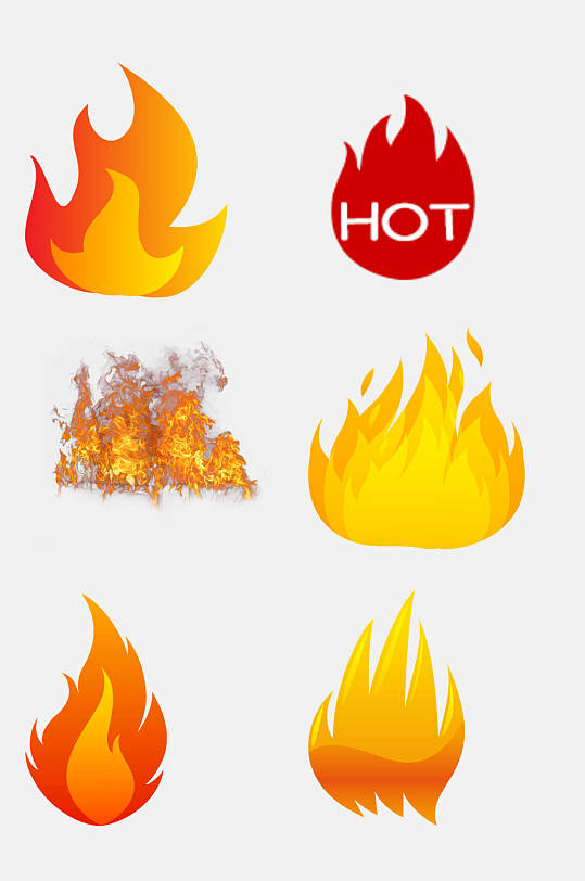 卡通火焰火苗免抠元素设计素材
