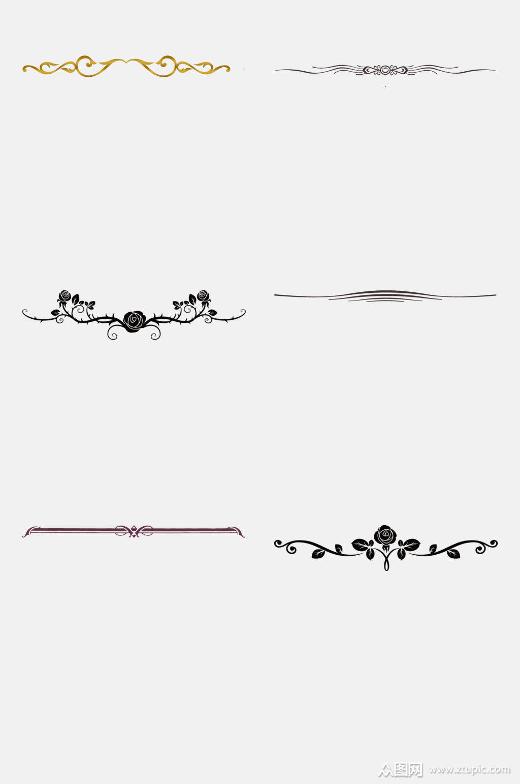 横线经典欧式花纹免抠元素素材