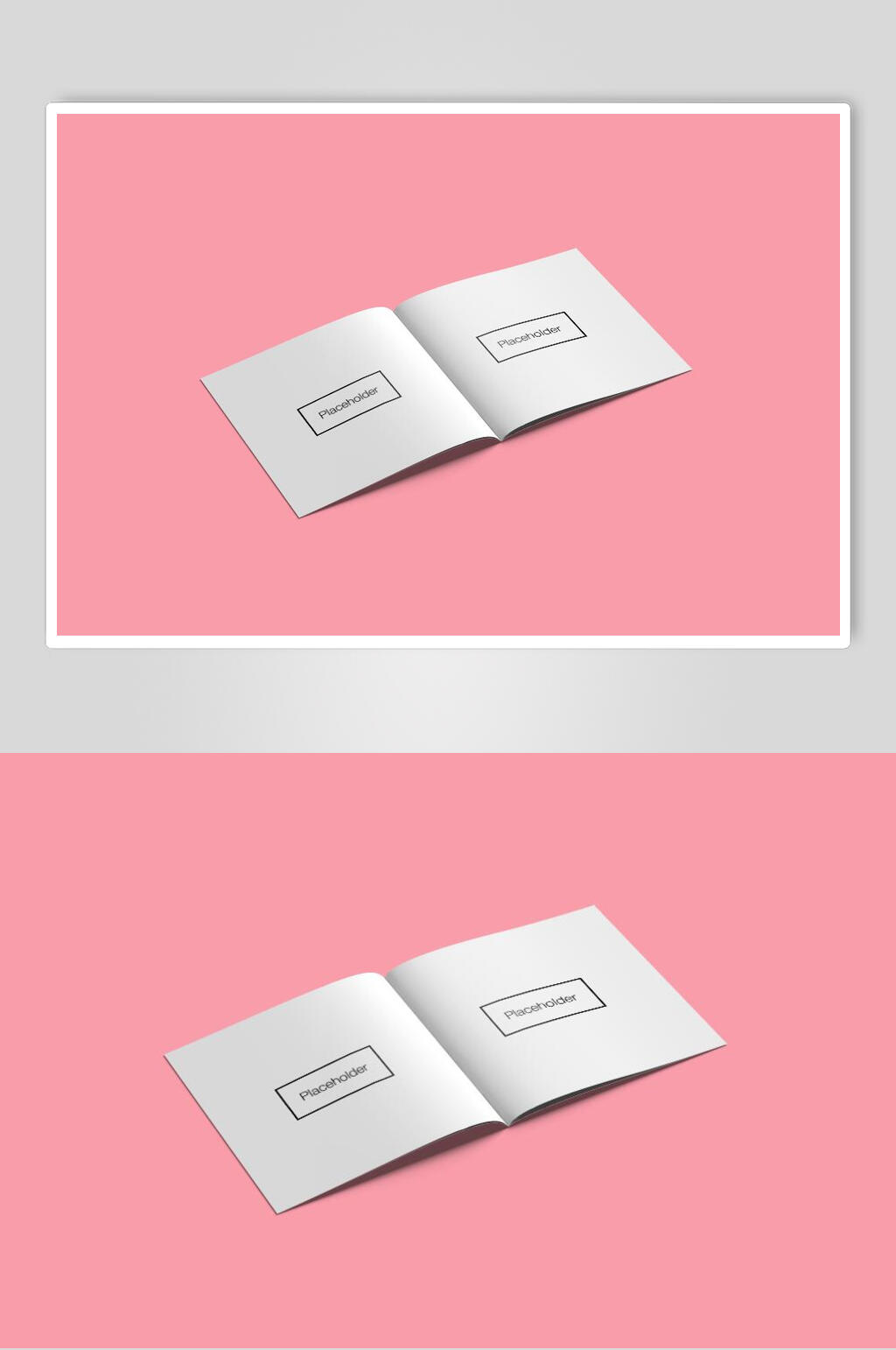 画册简约黑色LOGO展示样机素材