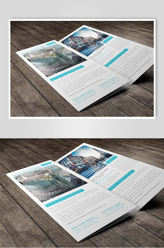 企业宣传三折页样机效果图设计-众图网