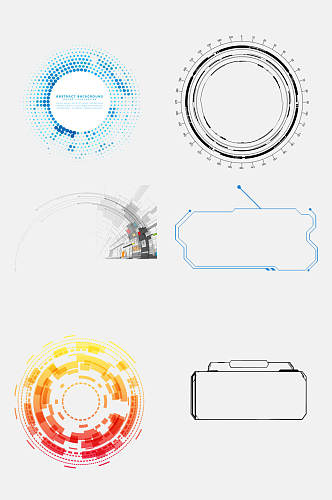 高端科技光圈光效免抠元素素材