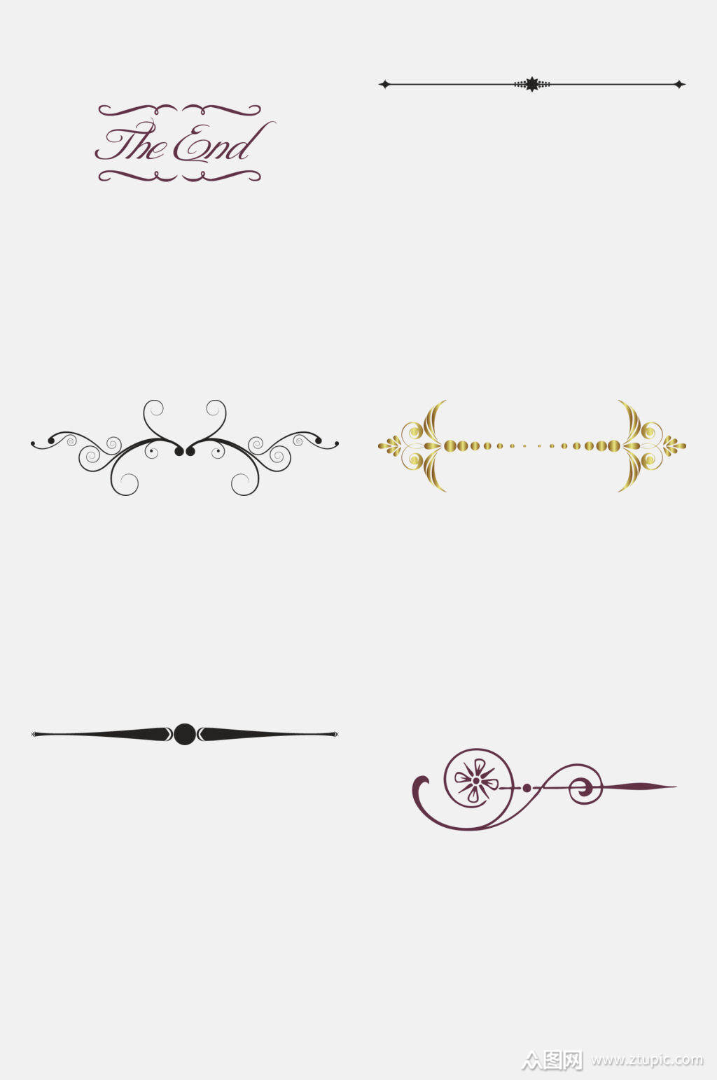 横线欧式花纹免抠元素素材