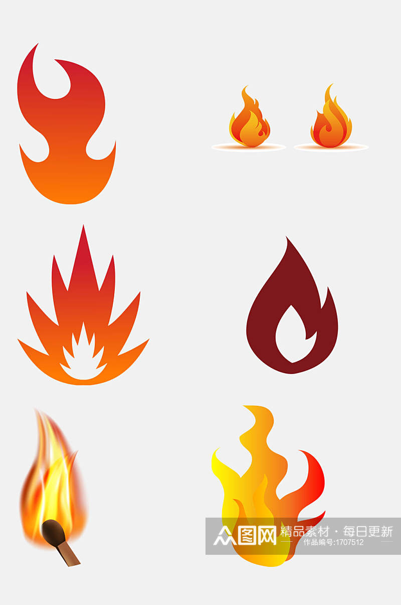 旺气火焰火苗免抠元素设计素材素材