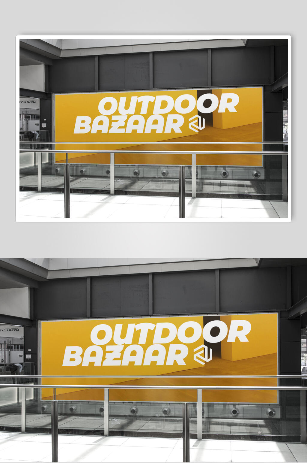 长展板logo展示样机效果图素材