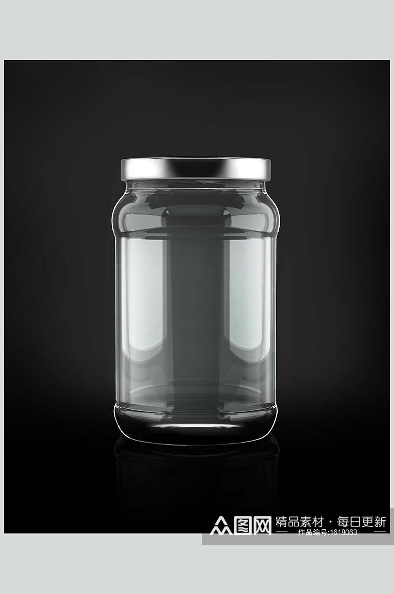 透明食品罐玻璃罐样机效果图素材